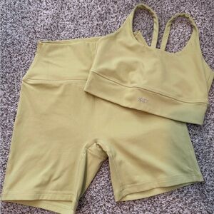 SET Active Lime green Sports Bra and Shorts